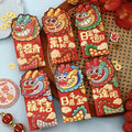 Set Of 6 Chinese New Year Of Dragon Red Envelope Lucky Money Bags