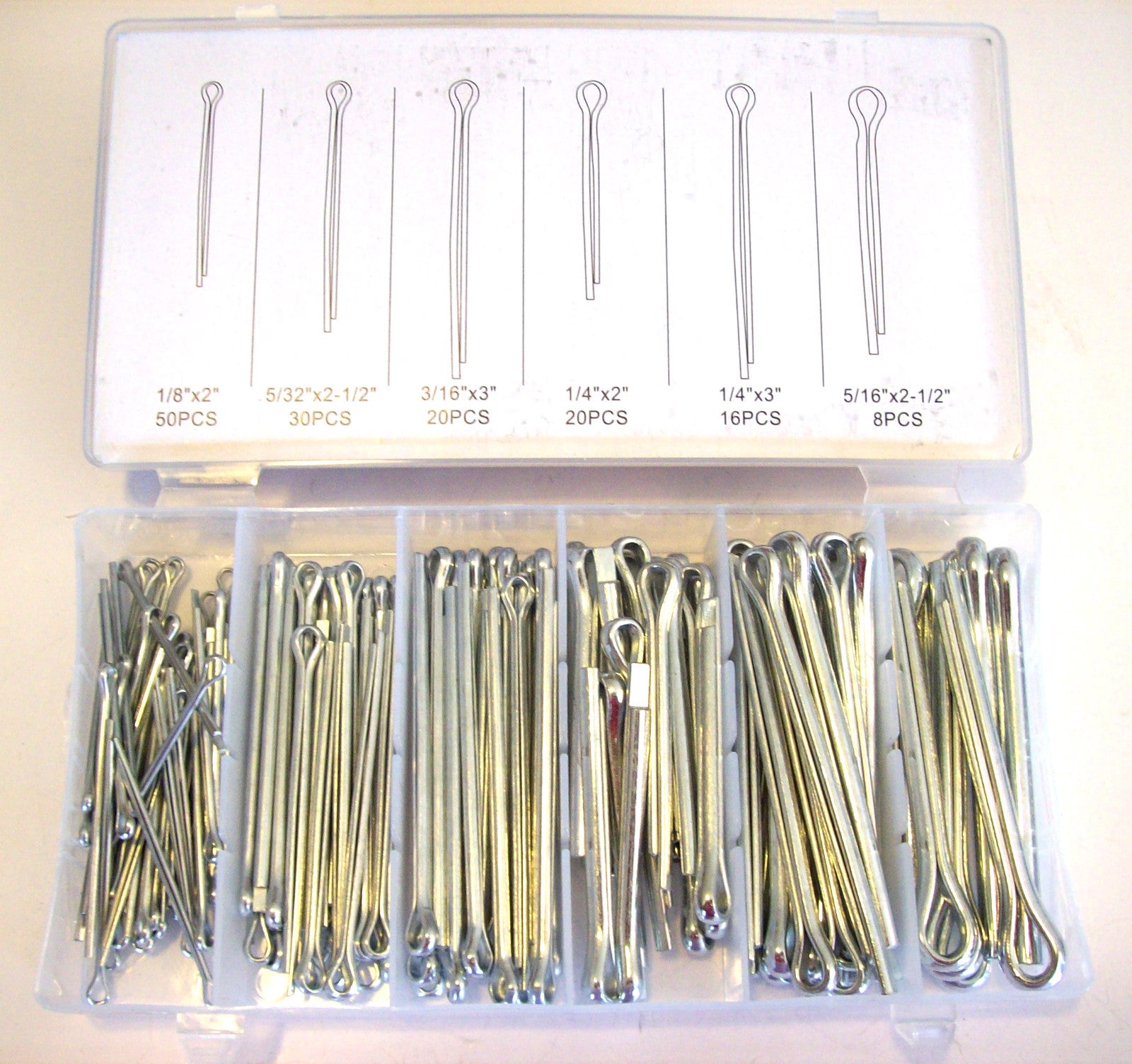 Long Cotter Pin Assortment Set - 144pc Extra Large