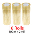 18 Rolls 2" Packing Carton Sealing Tape 100M (110 Yard) 2 Mil Packaging Clear