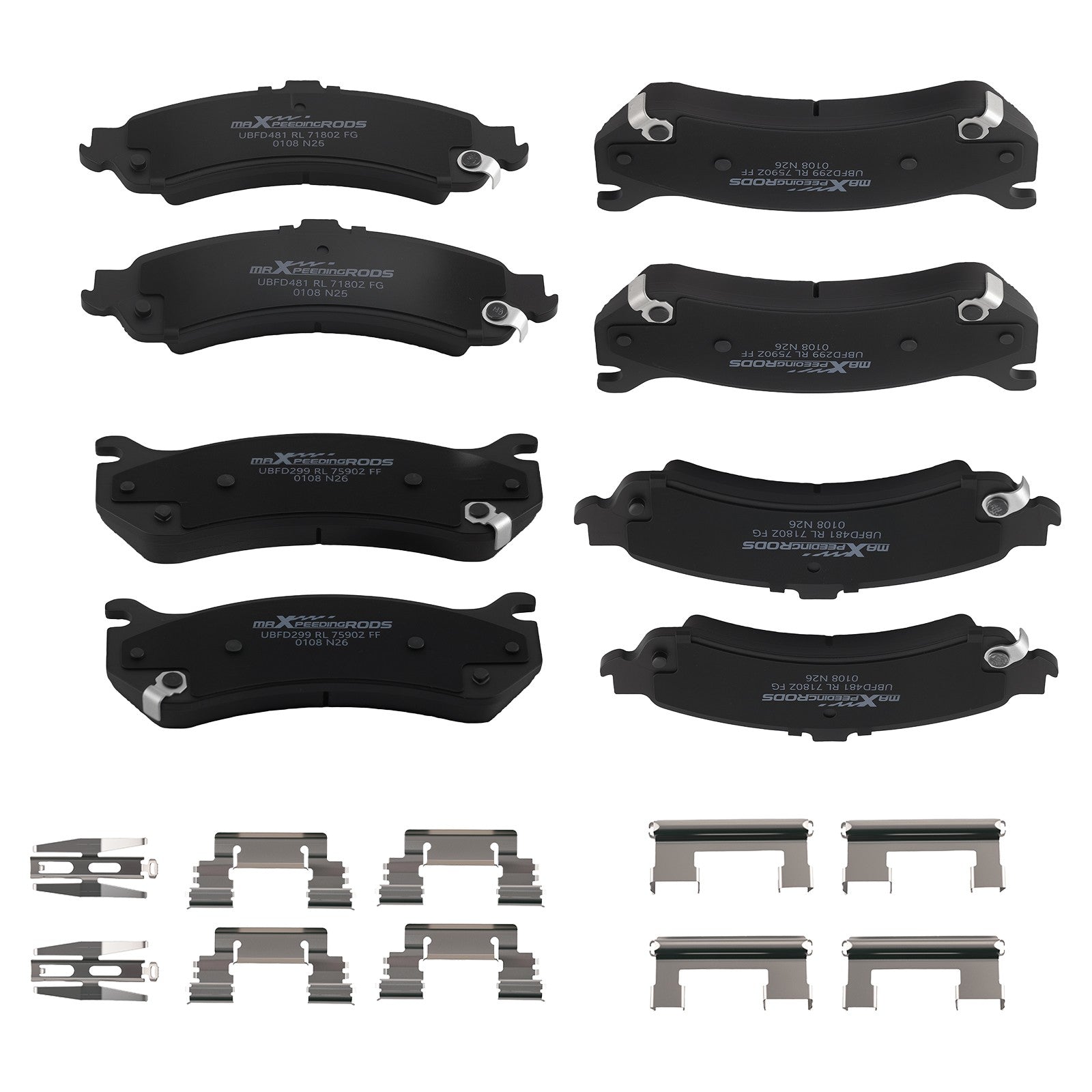 Front Rear L&R Brake Pads Set for Chevrolet Avalanche 1500 2002-2006