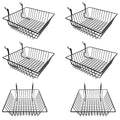 Set Of Small Black Metal Wire Double Sloping Basket Deep Rack Fixture