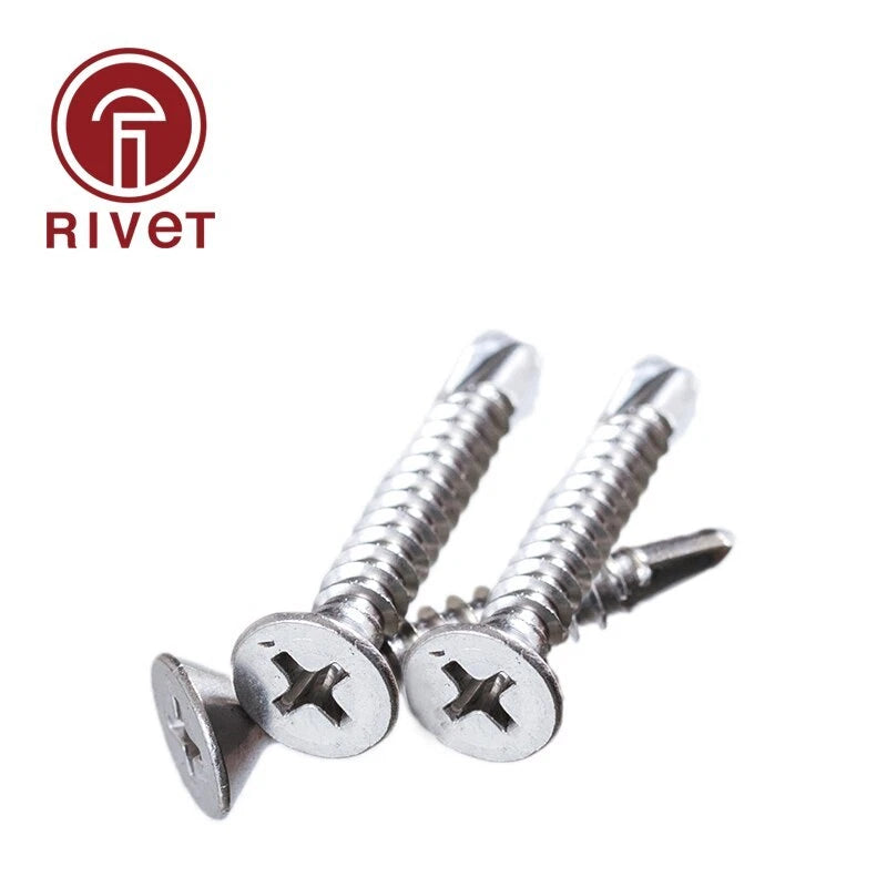 Din7504p 304 A2-70 Flat Head Self Tapping Screws Drilling Tail St3.5