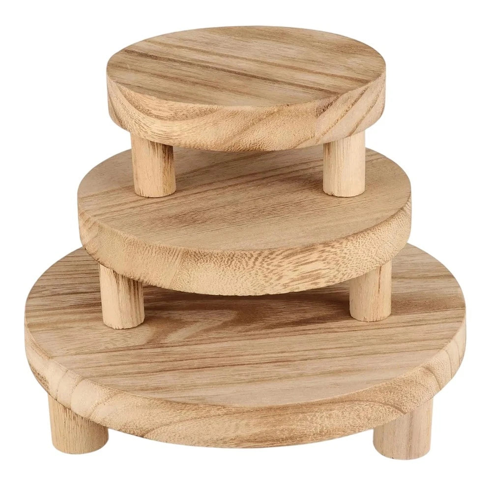 Wooden Round Display For Stand For Plants Candles Jewelry Home Decor