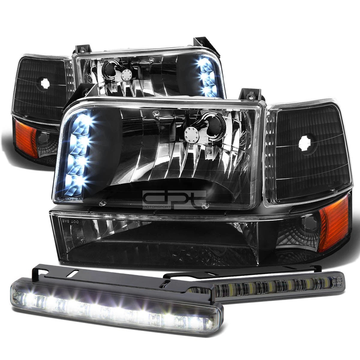 Black Housing Led Headlight+ambe<wbr/>r Corner+drl | Built Supply Co