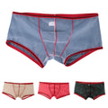 Nylon Boxers Men's Boxer Briefs See Through Solid Color Elastic Fabric