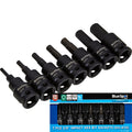BlueSpot Impact Allen Key Hex Bit Socket Set - 3/8" Drive H3 - H10 by BlueSpot