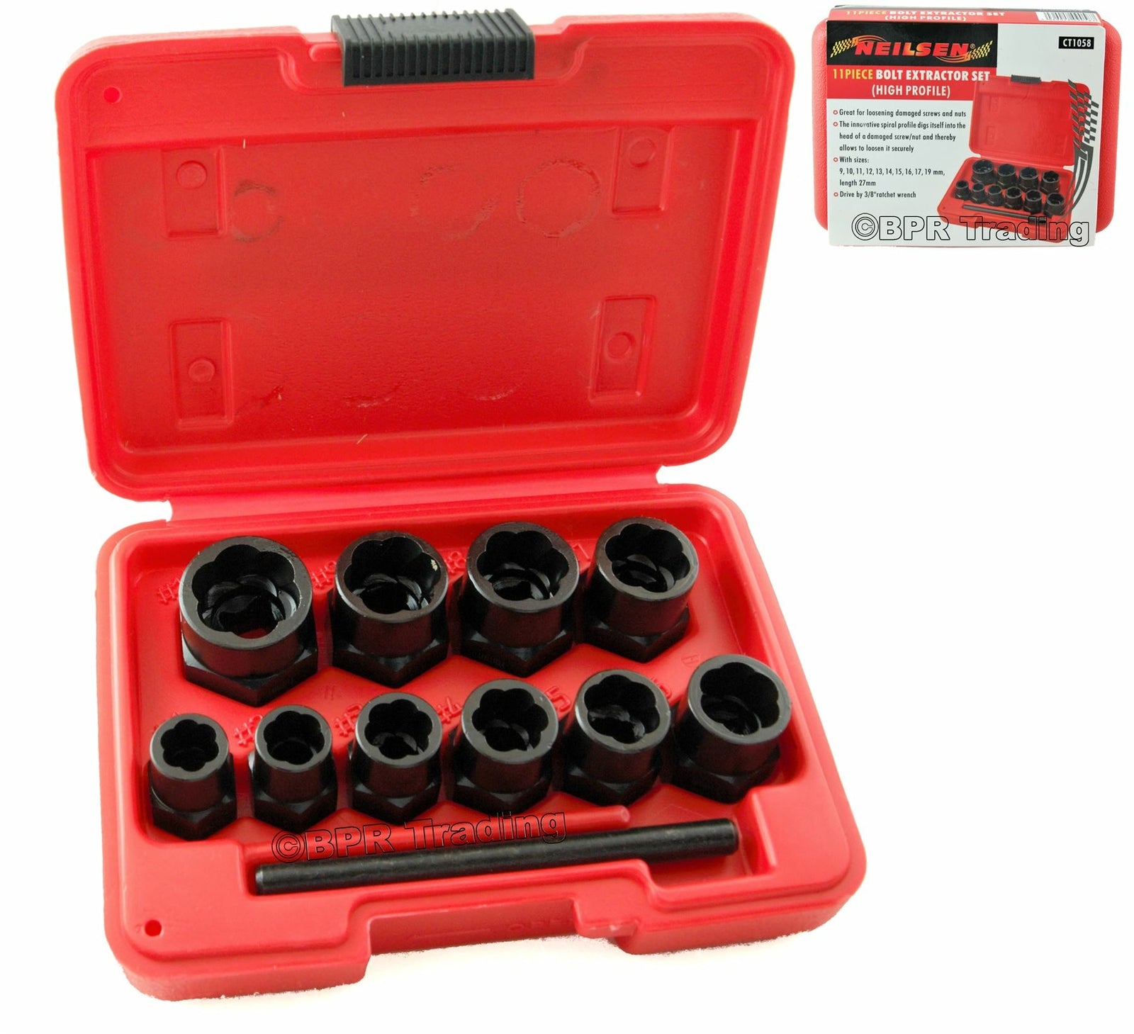 11pc Locking Wheel Nut Remover Set