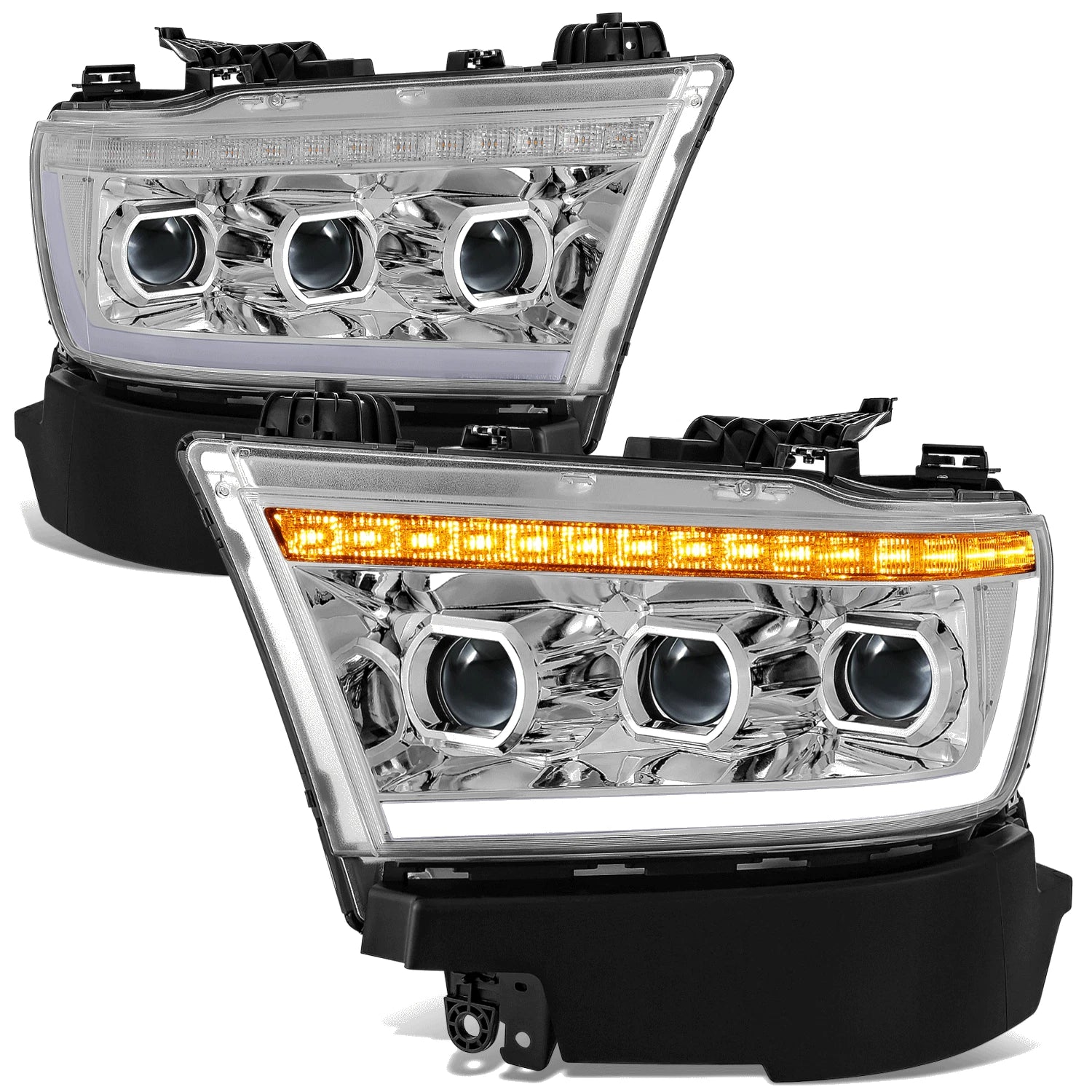 Fit 19-24 Ram 1500 Sequential Tri-projector Chrome | Built Supply Co