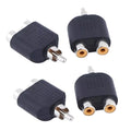 4* Audio Connector Adapter Plug Rca Y Splitter Av Converter 1-male To