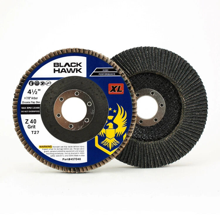 5 Pack 4.5" x 7/8" XL 40 Grit High Density Flap Discs Jumbo Grinding Wheels T27