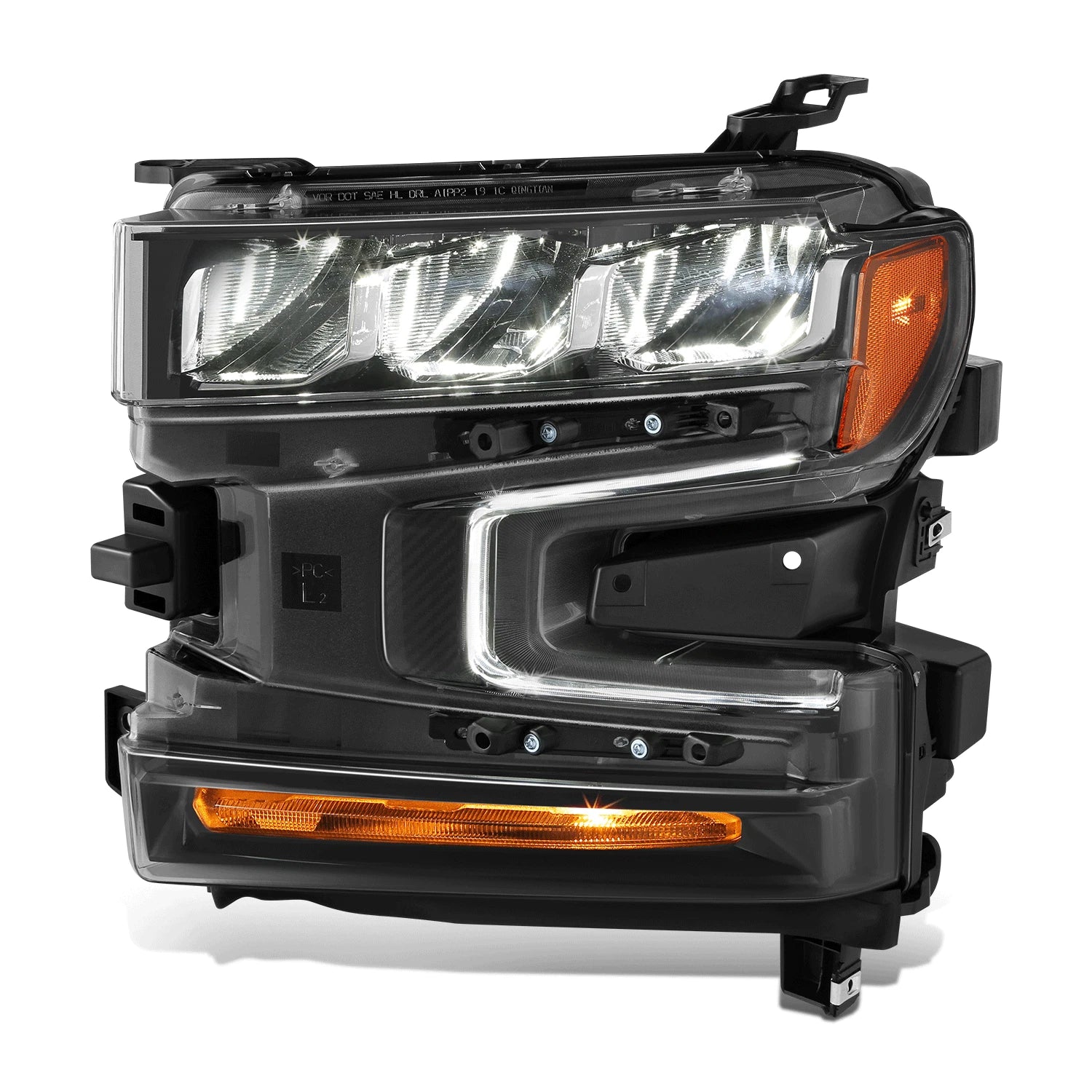 Fit 19-22 Chevy Silverado 1500 Black Amber Driver | Built Supply Co