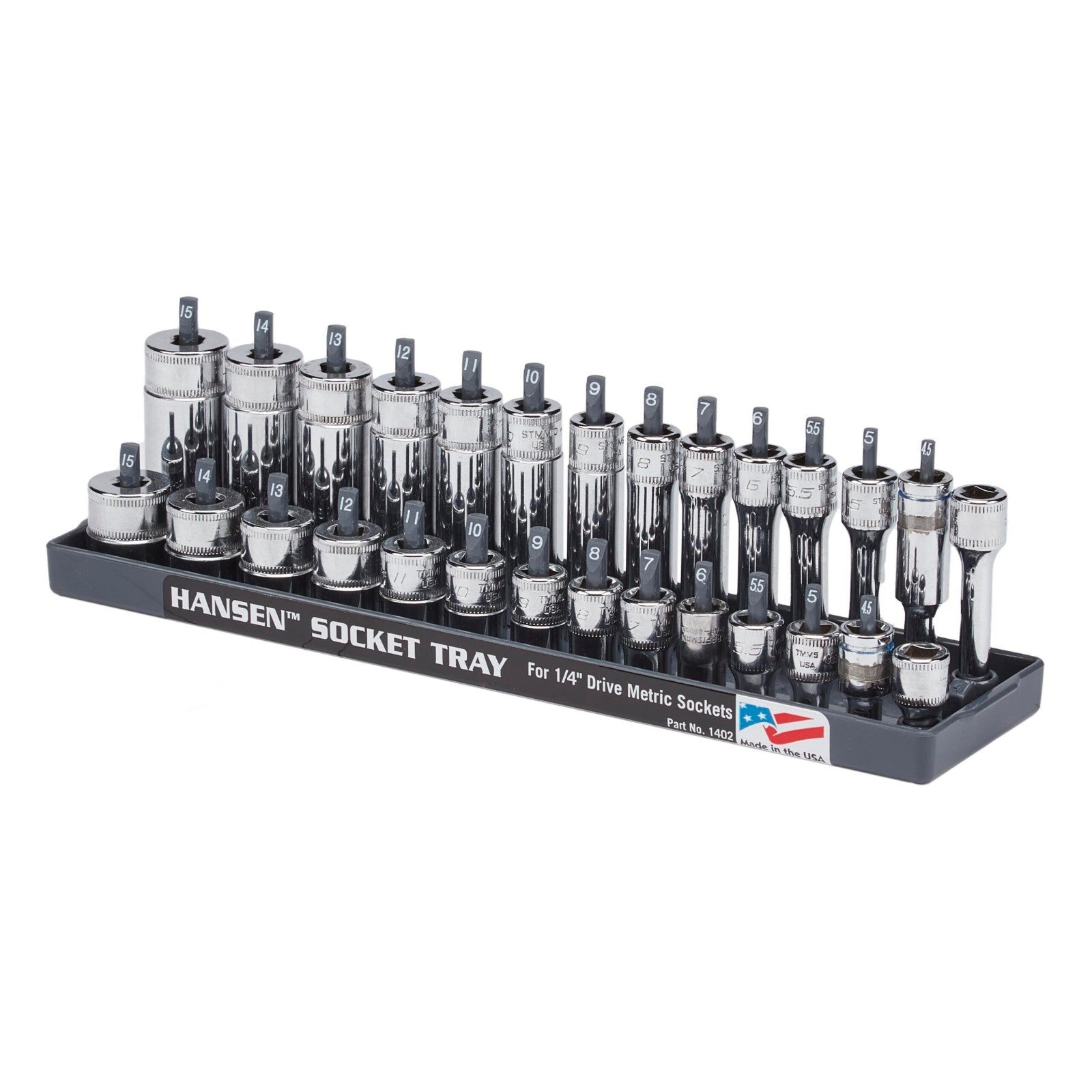 Hansen 1/4" Drive Metric & Deep Socket Tray