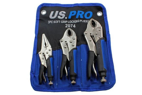 Us Pro Soft Grip Locking Pliers Set 6.5, 7, 10" Mole Grips Vice Clamp
