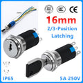 16mm Rotary Key Switch Latching