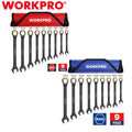 Workpro 9PC Sae/metric Anti-Slip Ratcheting Combination Wrench Set