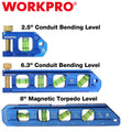WORKPRO Conduit Bending Level 2.5/6.3/8 Inch Magnetic Torpedo Level