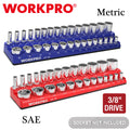 WORKPRO 3/8-Inch SAE/Metric Magnetic Socket Organizer 30PC