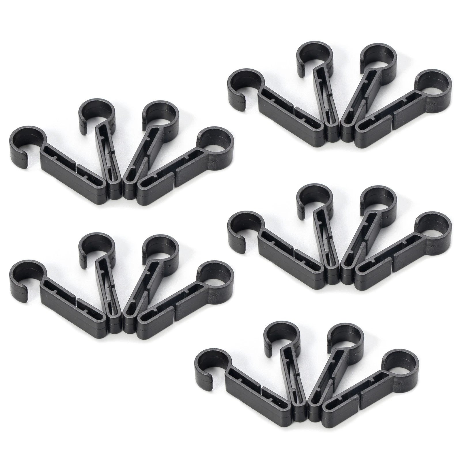 20 Pack Headlamp Clips Attachment Head Light Clamps Black Hard Safety