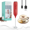 Haushof Handheld Electric Rechargeable Milk Frother Wand With Stand