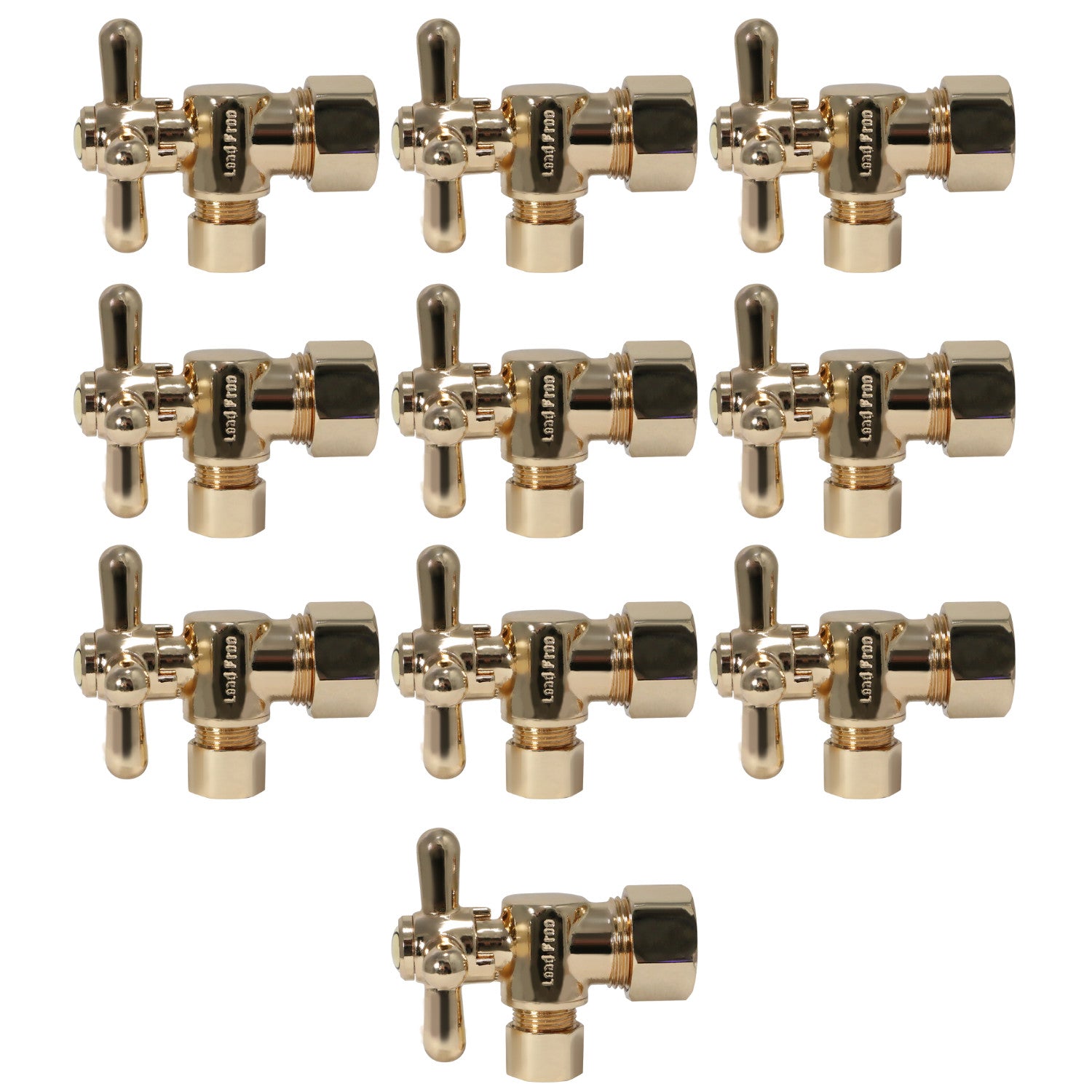 XFITTING 3/8" OD x 5/8" OD Comp. Angle Valve 10 Pack