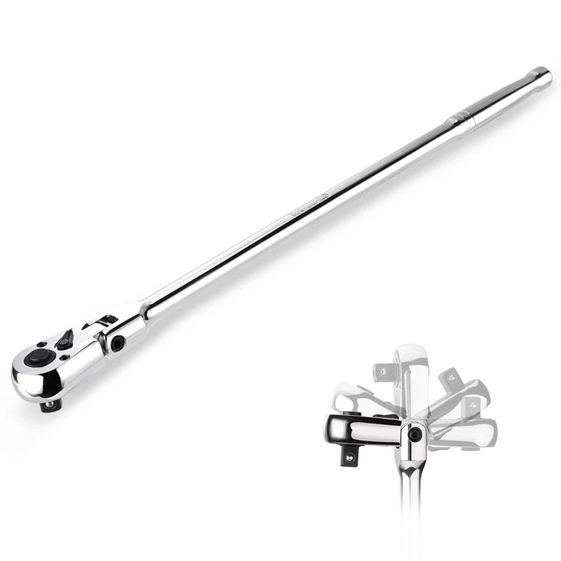 Workpro 1/2" Drive Extra Long Flex Head Ratchet 24" | Built Supply Co