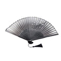 Retro Chinese Classical Folding Hand Held Black Fan Plum Flower