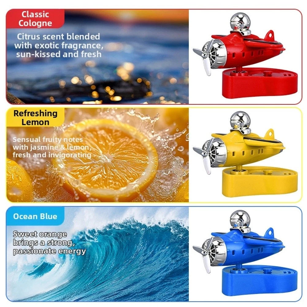 Vehicle Solar Powered Rotating Air Freshener Dashboard Ornament With