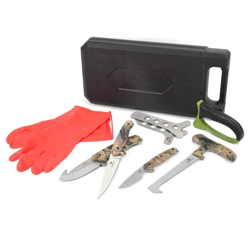 Hunting Field Dressing Kits Wood &amp; Bone Saw Gut Hook Skinner Caping Knife W/Case