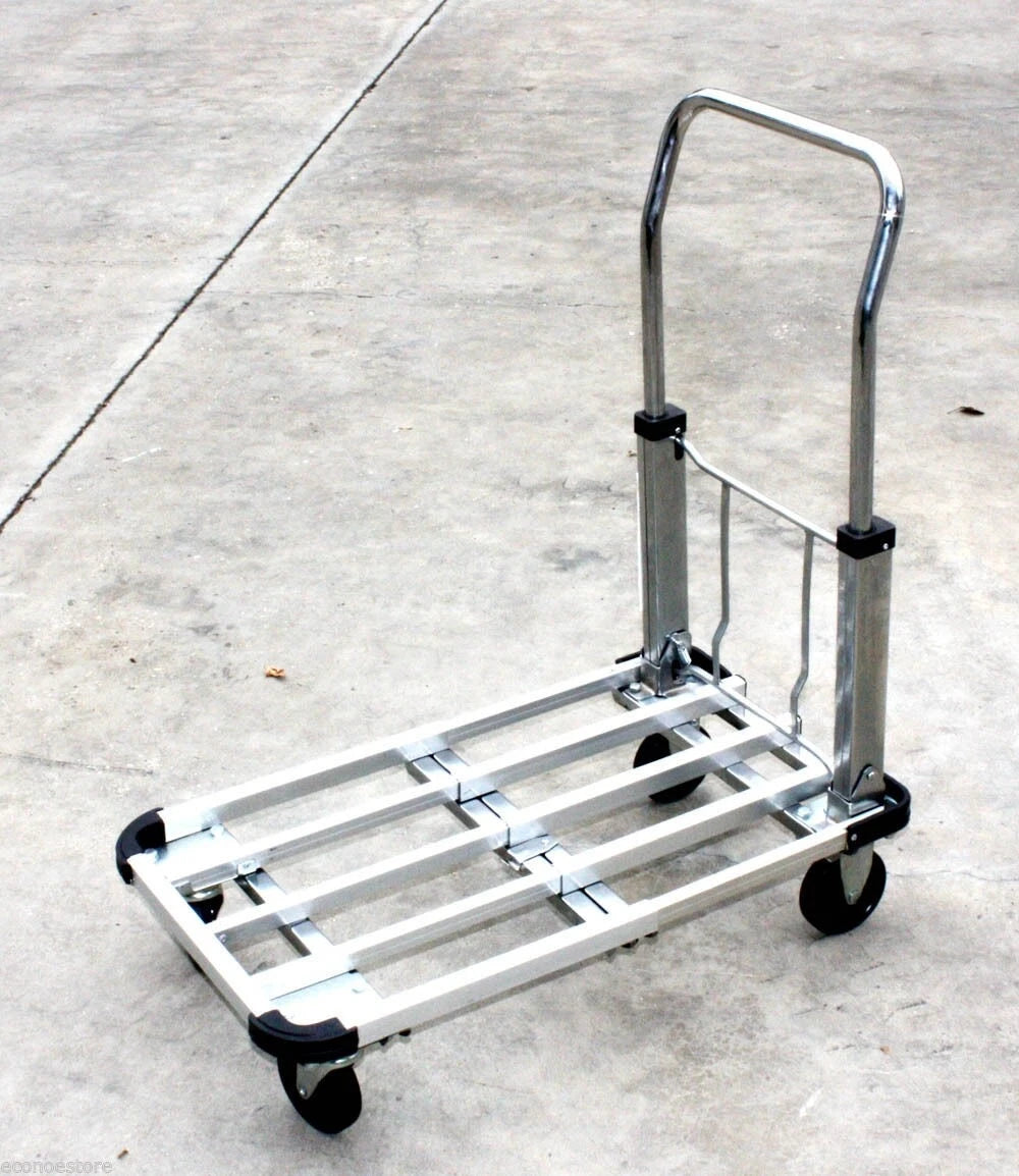 220lb 28"x16" Extendable Foldable Aluminum Platform Hand Truck Cart