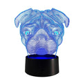 Kids Toy Gift 3d Illusion Cute Pug Dog Led Night Light Table Desk