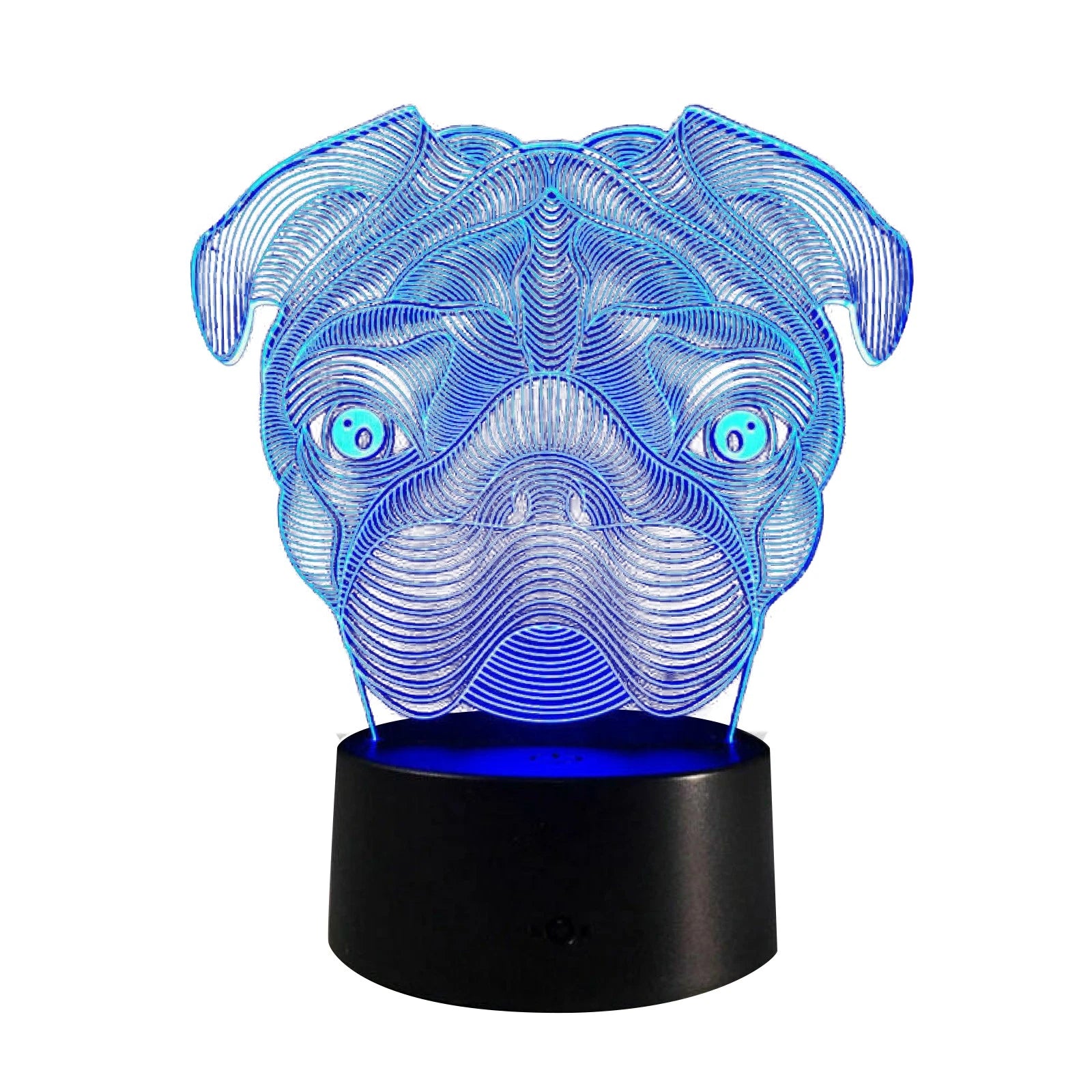Kids Toy Gift 3d Illusion Cute Pug Dog Led Night Light Table Desk