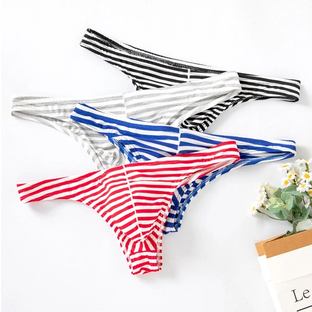 Men's Fashion Low Waist Thongs Bulge Pouch 50% Polyester 50% Spandex