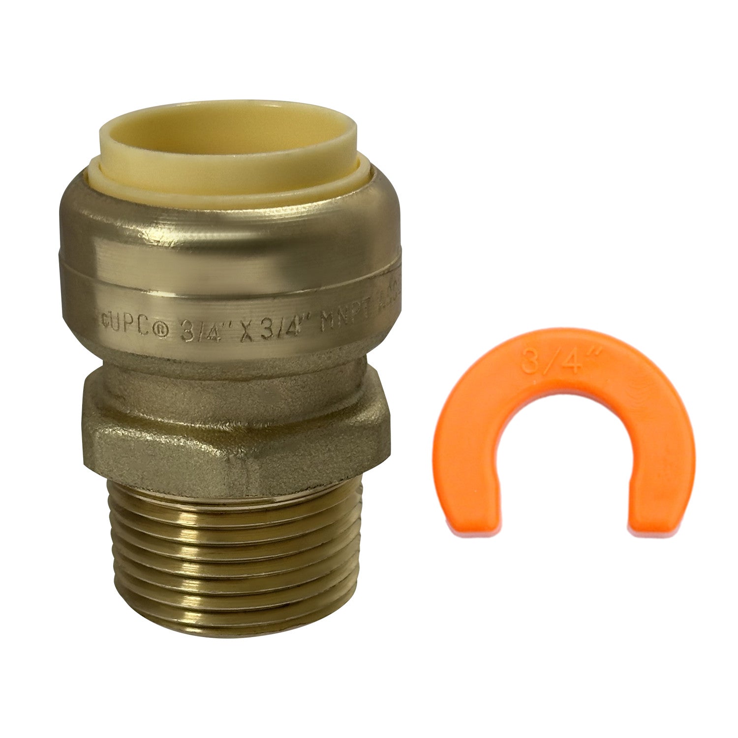 3/4" Push Fit x Male NPT Adapter Lead Free Brass