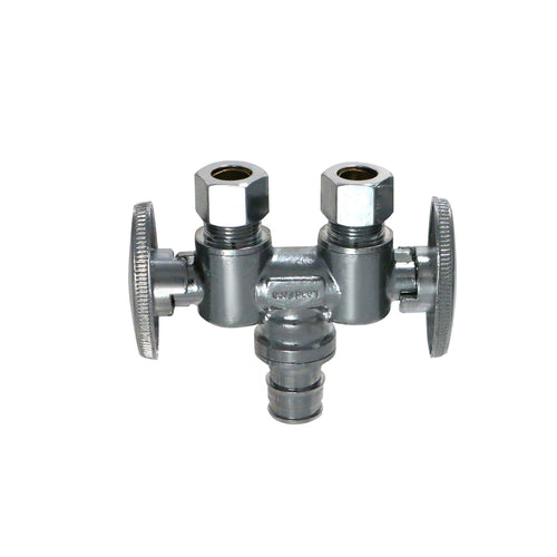 1 Pack XFITTING Dual Straight Valve, Pex A 1/2" x 3/8"