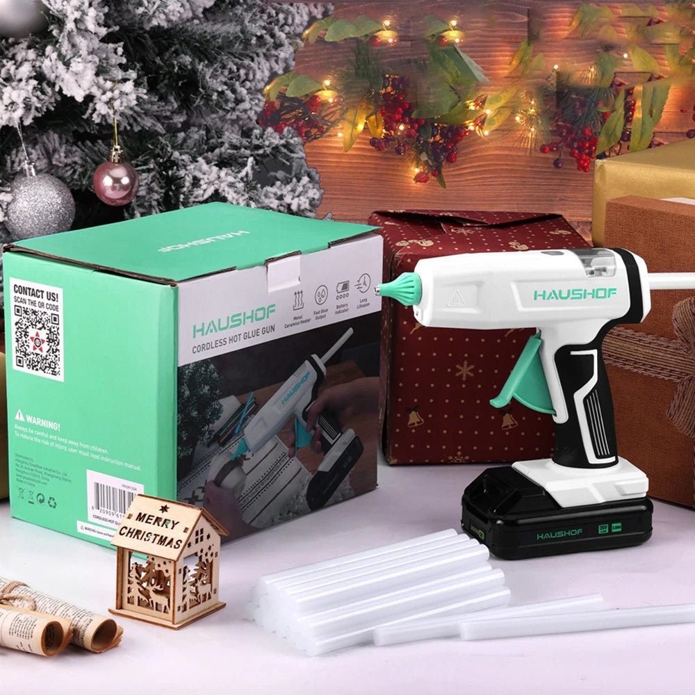 Haushof 20V Cordless Hot Glue Gun Drip-free Fast Preheating Full Size
