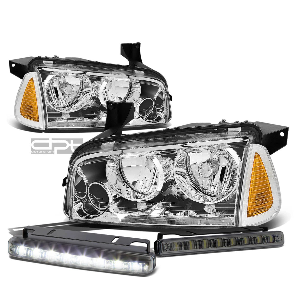 Chrome Housing Clear Headlight+ambe<wbr/>r | Built Supply Co