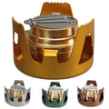 Portable Brass Alcohol Stove Burner Alloy Stand Lid Outdoor Camping
