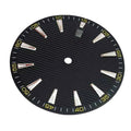 33.5mm Black+yellow Watch Dial Face Plate Date @3 For Nh35/nh35a