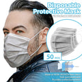 [Grey] 50 Pcs Disposable Face Masks 3-Ply Non Medical Surgical Earloop