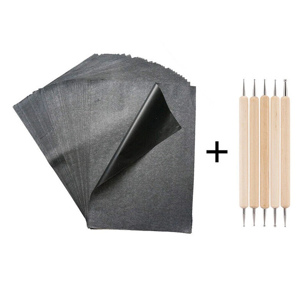 100 Sheets Carbon Transfer Tracing Graphite Paper Kit For Wood