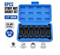 Cr-mo Strut Nut Socket Set 1/2" Dr. 16-24mm Suspension Shock Removal
