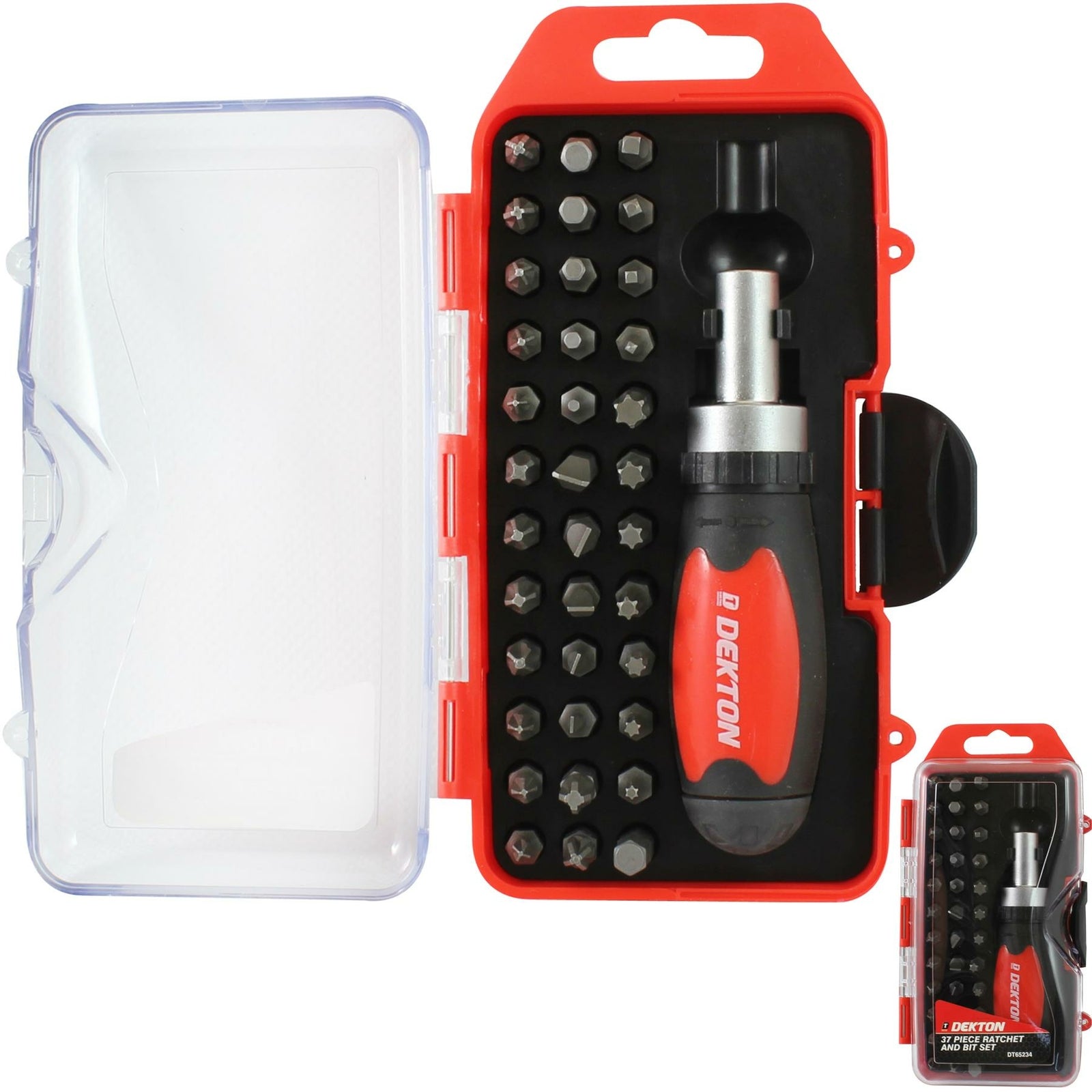 Dekton 38pc Stubby Ratchet Screwdriver Bit Set
