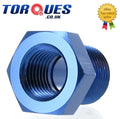 3/8" Npt Male To 1/4" Npt Female Straight Adapter- Blue