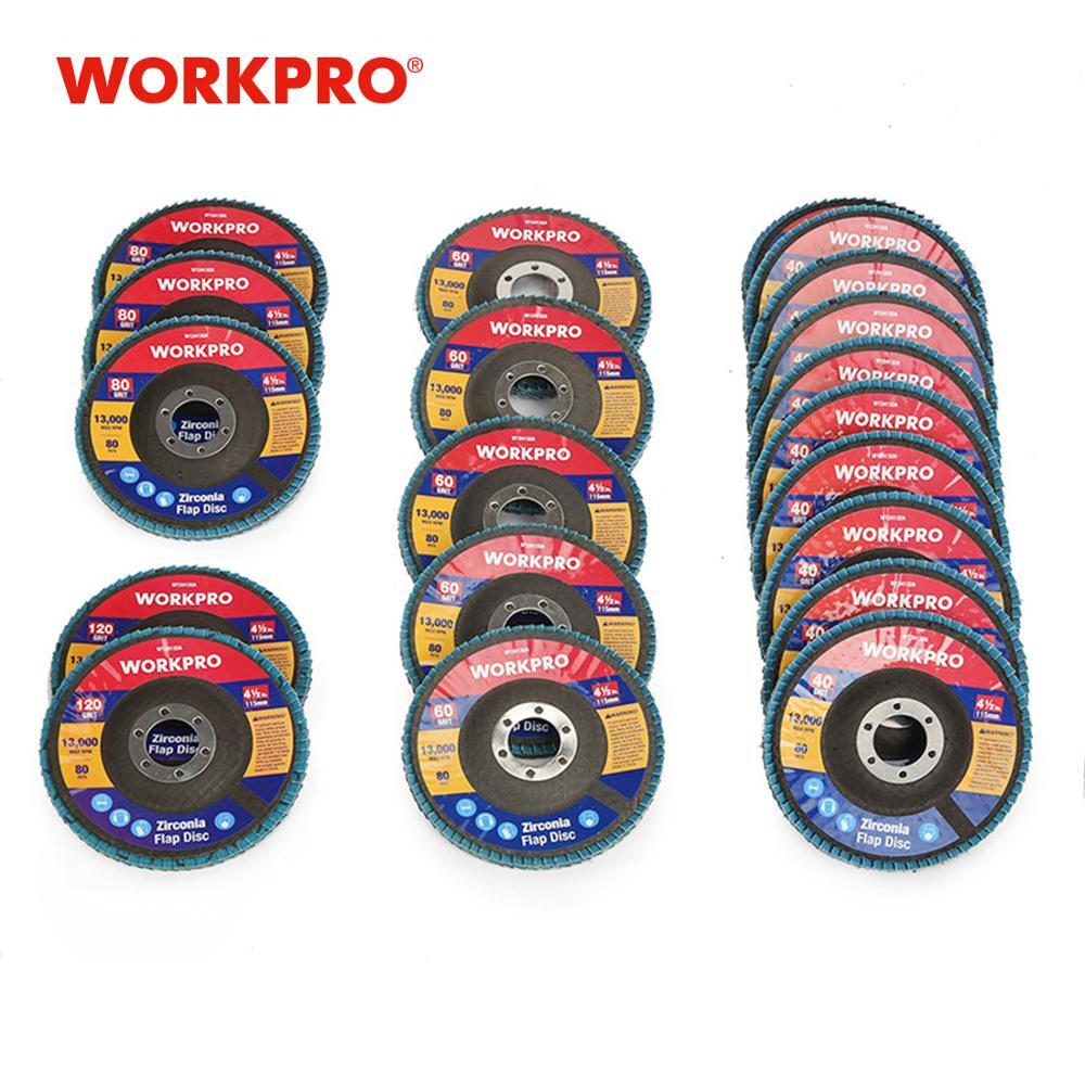 WORKPRO 20PCS Flap Disc 4.5-in T29 by WORKPRO