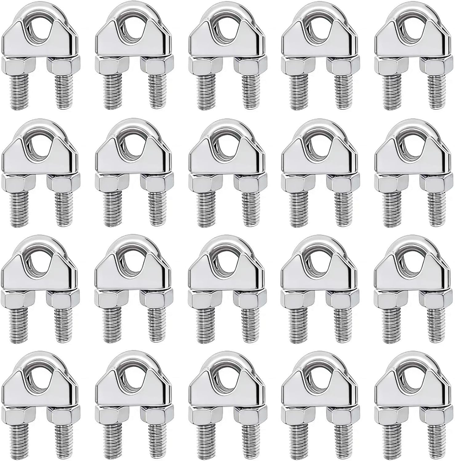 M8 Wire Rope Clamp 304 Stainless Steel 5/16" Wire Rope Cable Clip