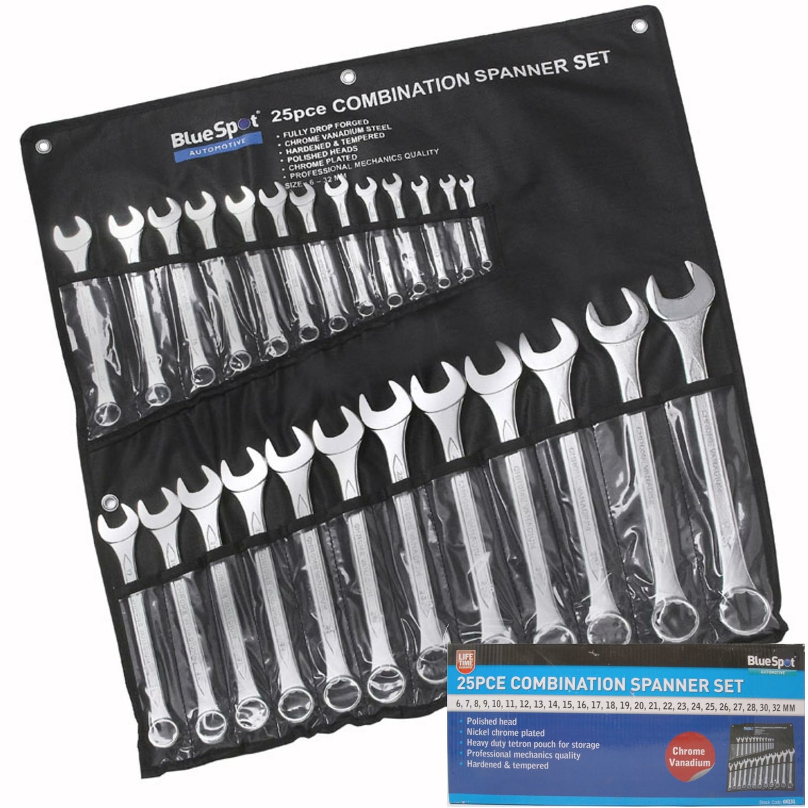 BlueSpot 25pc Metric Combination Spanner Wrench Set by BlueSpot