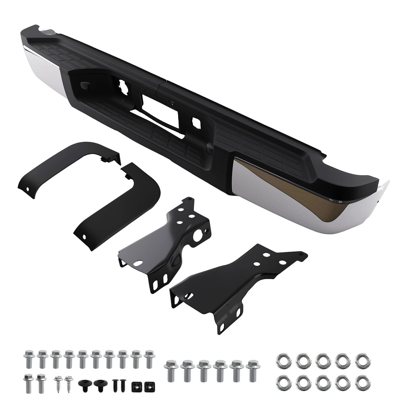 Rear Bumper Assembly for Chevy Silverado 2500 HD 2011-13 Chrome Steel