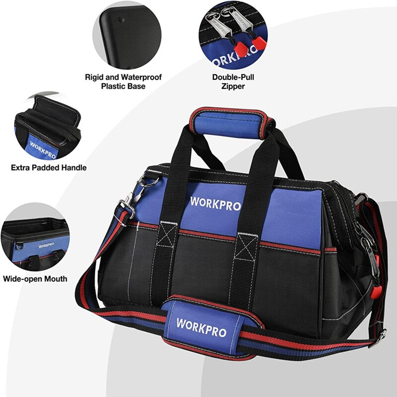 WORKPRO 16-inch Wide Mouth Tool Bag by WORKPRO