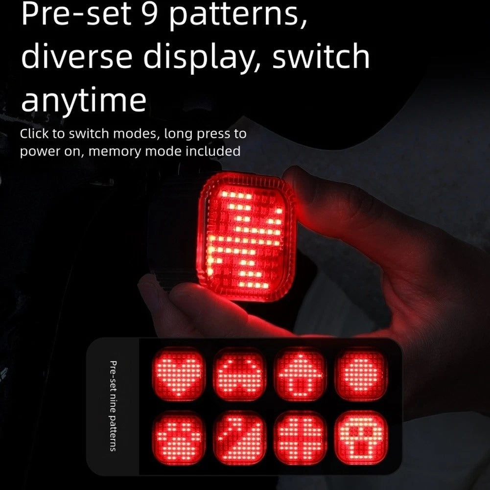 Bike Rear Light With Brake Sensor Nine Patterns Long Lasting For