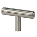 Rok 2" Brushed Nickel Euro Kitchen Cabinet Bar Style T Knob Pull